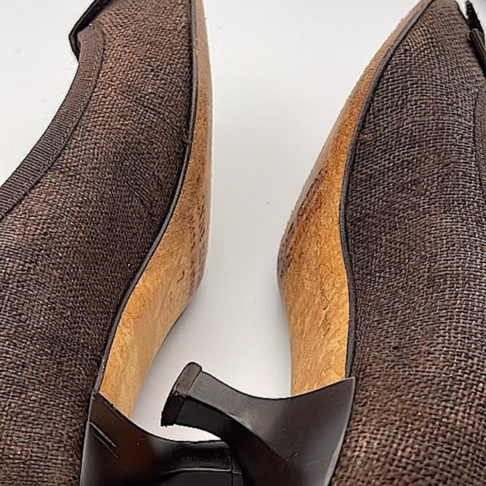 ANNE KLEIN NEW YORK | Brown Bow Tweed Kitten Heel Pumps | Sz 7M - Picture 11 of 15